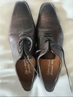 Antonio Maurizi Dark Brown Leather Lace-Up Oxfords
